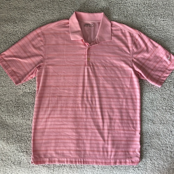 Nike Mens Golf/ Tennis thin stripe Polo short sleeve collared shirt Size Medium. - Picture 4 of 14